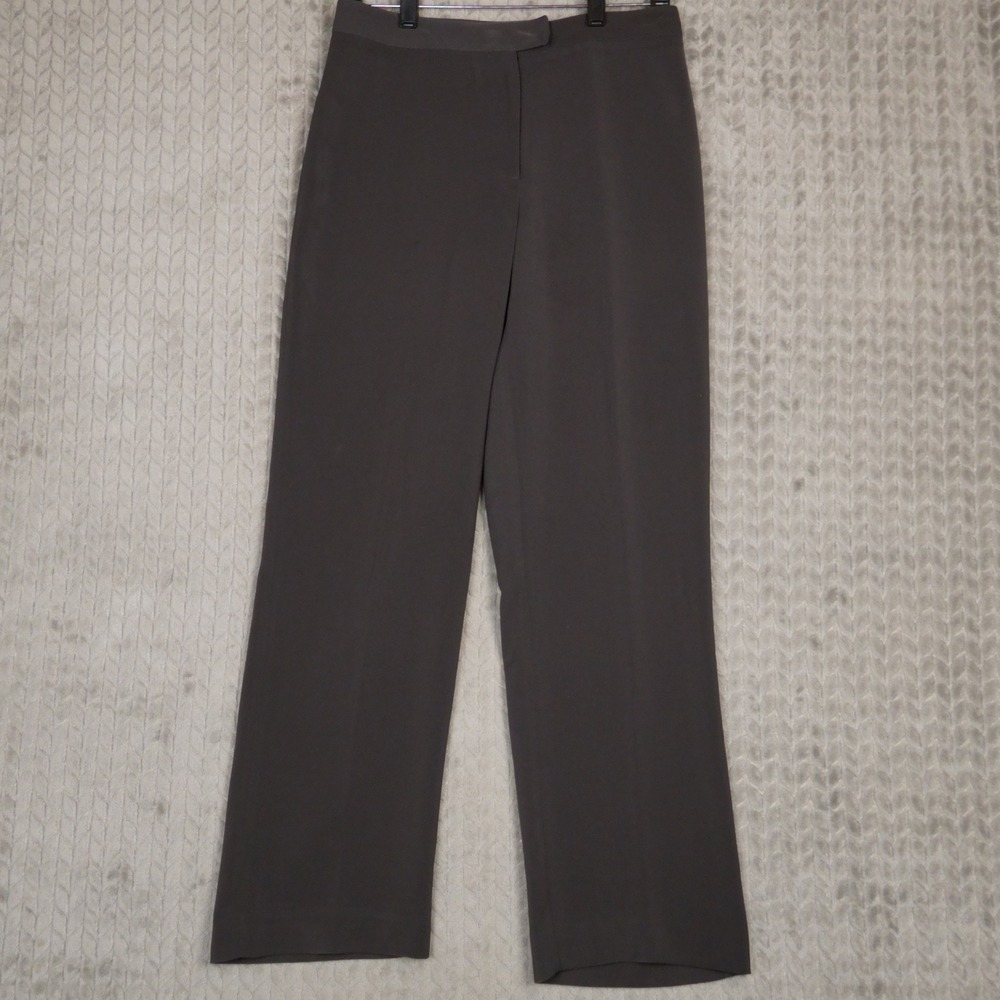bebe Dress Pants Womens 8 Dark Gray Vintage High Rise Wide Leg Trousers USA Made